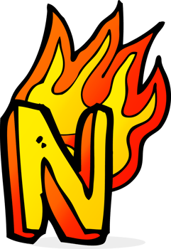 cartoon flaming letter png
