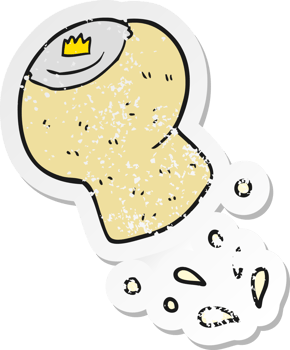 retro distressed sticker of a cartoon champagne cork png