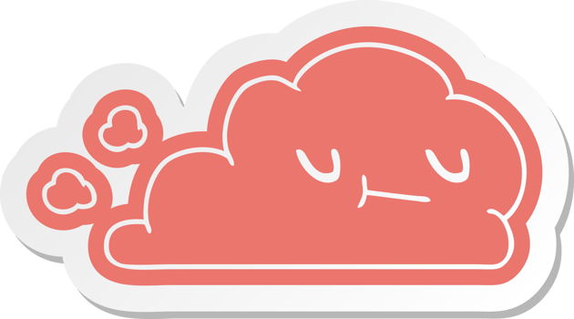 cartoon sticker of kawaii happy cloud png