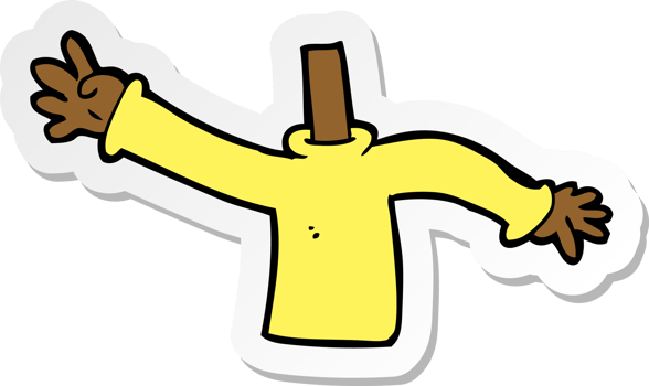 sticker of a cartoon body png