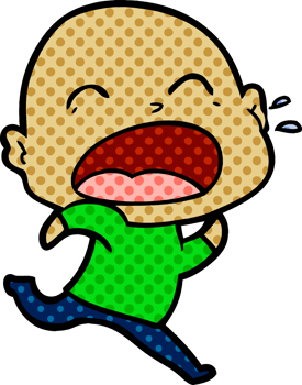 cartoon shouting bald man png