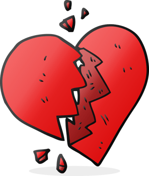 hand drawn cartoon broken heart png