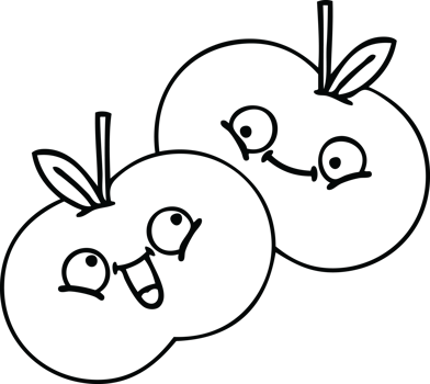 line drawing cartoon of a apples png