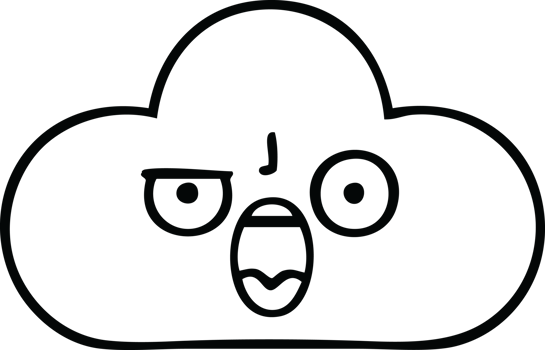 line drawing cartoon of a cloud png
