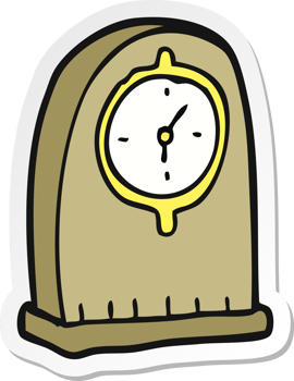 sticker of a cartoon old clock png