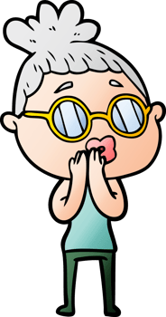 cartoon woman wearing spectacles png