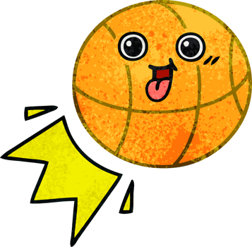 retro grunge texture cartoon of a basketball png