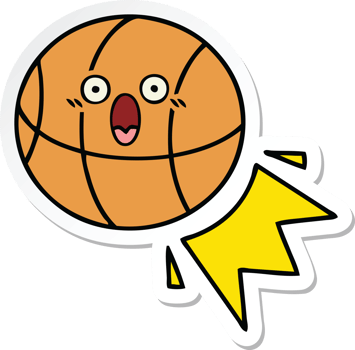 sticker of a cute cartoon basketball png