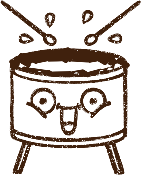Beating Drum Charcoal Drawing png