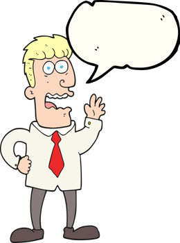 hand drawn speech bubble cartoon businessman png
