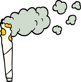 hand drawn doodle style cartoon cannabis cigarette png