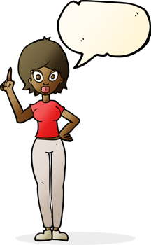 cartoon woman explaining her point with speech bubble png