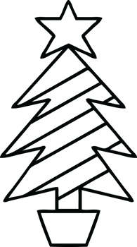 line drawing cartoon of a christmas tree png