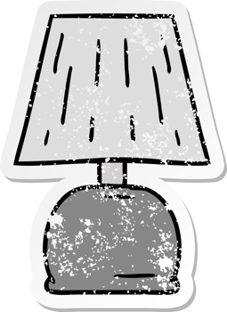 hand drawn distressed sticker cartoon doodle of a bed side lamp png