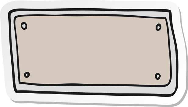 sticker of a cartoon blank sign png