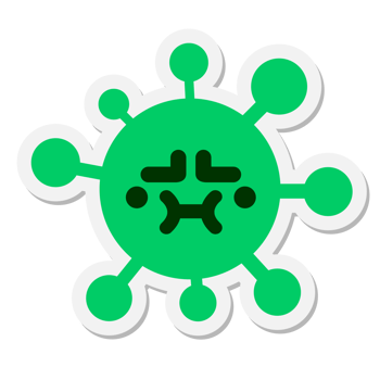 simple cute annoyed virus sticker png