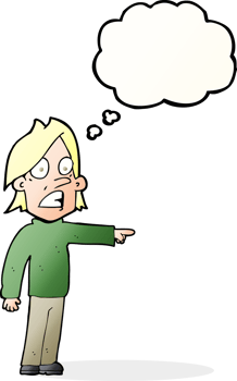 cartoon surprised man with thought bubble png