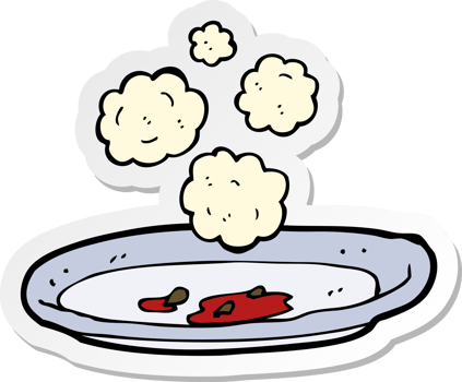 sticker of a cartoon empty plate png