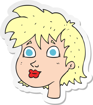 sticker of a cartoon female face png