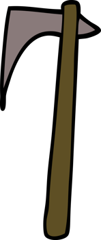 cartoon doodle viking axe png