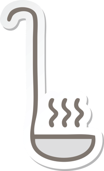 sticker of a cute cartoon kitchen ladle png