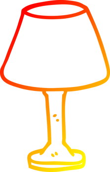 warm gradient line drawing of a cartoon decorative lamp png