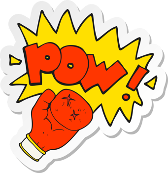 sticker of a cartoon boxing glove punching png