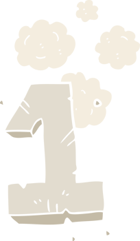 flat color illustration of stone number one png