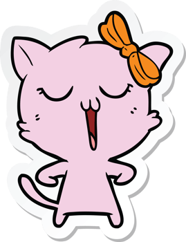 sticker of a cartoon cat png