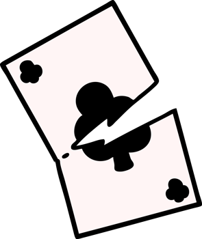 tattoo in traditional style of a torn card png