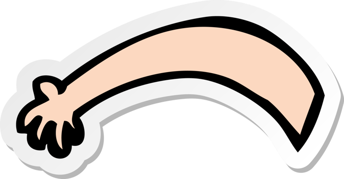 sticker of a cartoon arm png