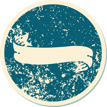 iconic distressed sticker tattoo style image of a banner png