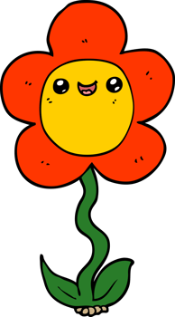 cartoon flower drawing png