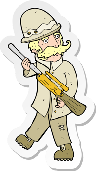 sticker of a cartoon big game hunter png