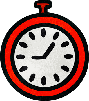 retro grunge texture cartoon of a time stopper png