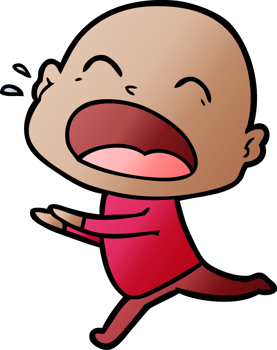 cartoon shouting bald man png