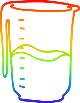rainbow gradient line drawing of a cartoon jug png