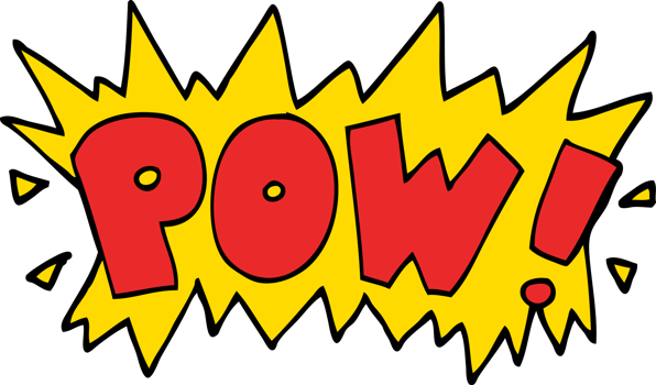 cartoon doodle word pow png
