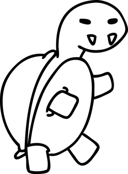 line doodle of a spooky vampire turtle png