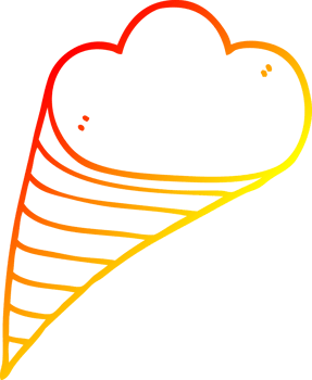 warm gradient line drawing of a cartoon decorative cloud png