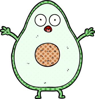 cartoon avocado drawing png