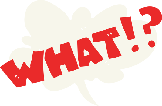 flat color illustration of shout WHAT png