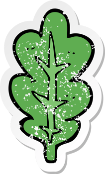 retro distressed sticker of a cartoon leaf symbol drawing png