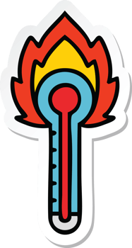 sticker of a cute cartoon glass thermometer png