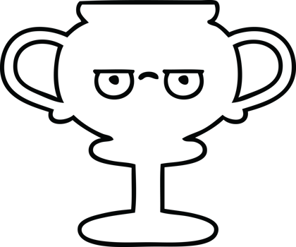 line drawing cartoon of a trophy png