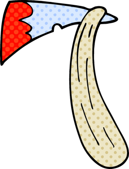 cartoon doodle bloody axe png