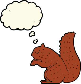 cartoon squirrel with thought bubble png