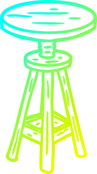 cold gradient line drawing of a adjustable artist stool png