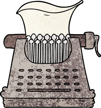 cartoon typewriter drawing png