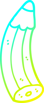 cold gradient line drawing of a cartoon pencil png